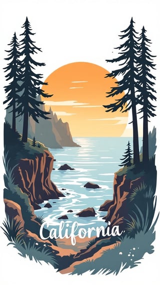 California Coastal T-Shirt Design