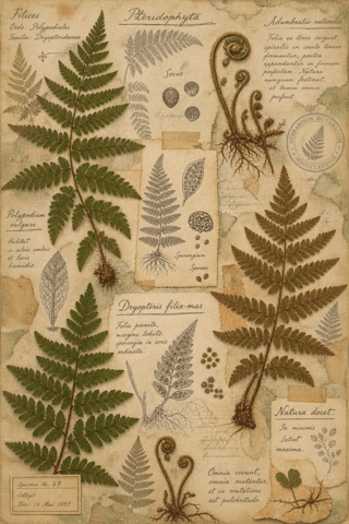 Vintage Botanical Journal Background