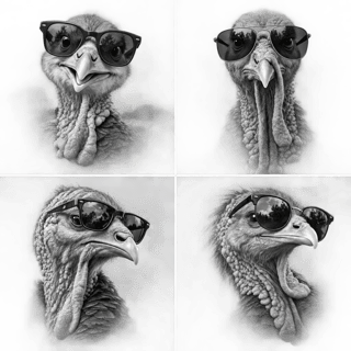 Greyscale Turkey Sunglasses Collage