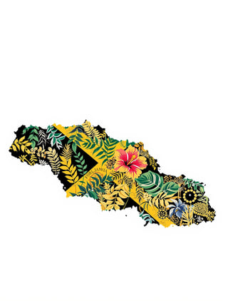 Vintage Jamaica Flag Silhouette