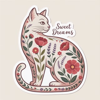 Modern Folk Art Cat Design