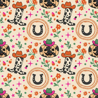 Whimsical Western Halloween Pattern