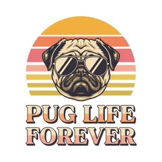 Vintage Pug Life T-Shirt Design