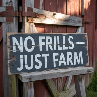 No Frills Just Farm Text Image