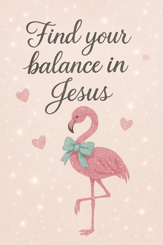 Glittery Christian Flamingo Design