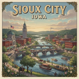 Vibrant Sioux City Travel Poster