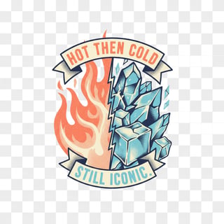 Split Flame and Ice T-Shirt Design