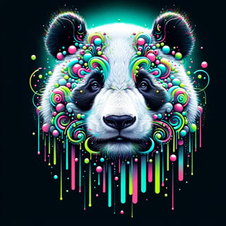Vibrant Stylized Panda Digital Art