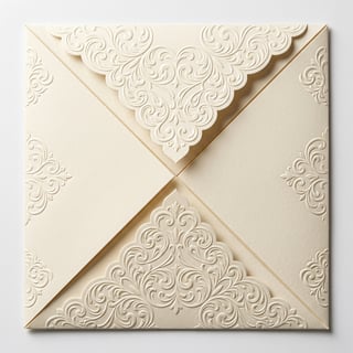 Elegant Square Envelope with Embossed Brocade