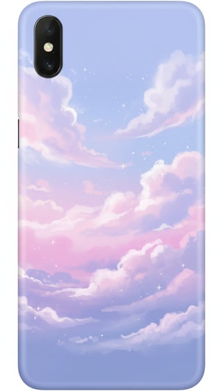 Pink and Periwinkle Cloud Phone Cases