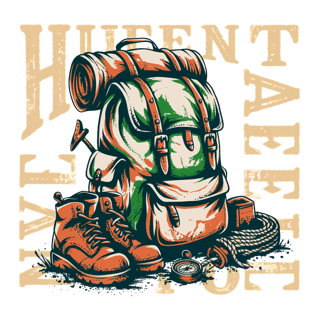Vintage Hiking Backpack T-Shirt Design