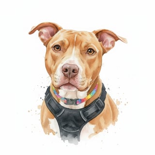 Watercolour Pet Portrait of Dog