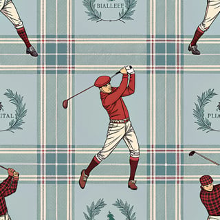 Vintage Golf Christmas Pattern