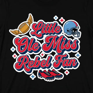 Little Ole Miss Rebel Fan Tee Design