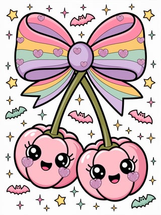 Pastel Candy-Pumpkin Halloween Illustration