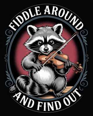 Raccoon Playing Violin Illustration