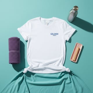 Flat-Lay Gildan 64000 T-Shirt Mockup