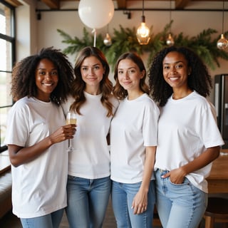 Diverse Models in Bella + Canvas T-Shirt Mockup