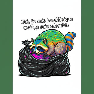 Playful Raccoon Cartoon Illustration