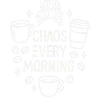 White Line-Art Coffee T-Shirt Design