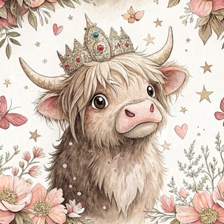 Snarky Highland Cow Illustration