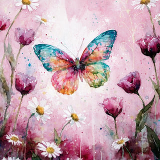 Vibrant Watercolor Butterfly Illustration