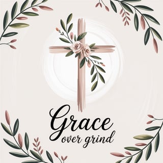 Minimalist Cross with Olive Branches