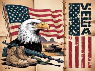 Vintage Patriotic Military Collage