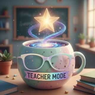 Cute Coffee Cup with Cosmic Swirls