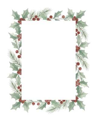 Watercolor Holly Decorative Frame
