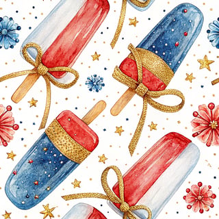 Glossy Patriotic Popsicles Pattern
