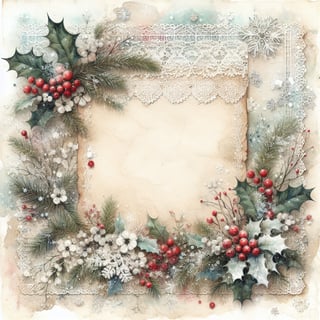 Vintage Winter Junk Journal Paper