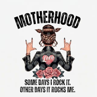Rock-and-Roll Motherhood Illustration