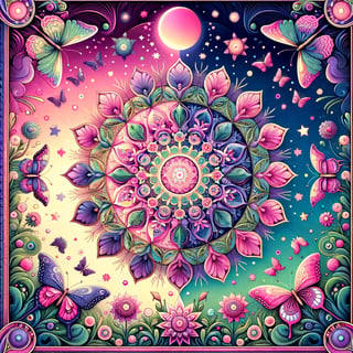 3D Colorful Mandala Butterflies