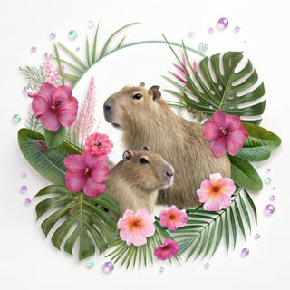 Pink Tropical Capybaras