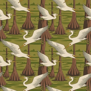1970s Groovy Nature Tile Pattern