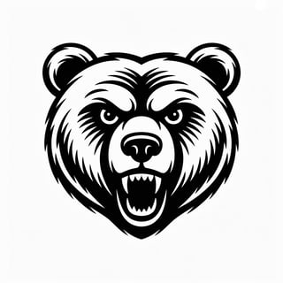Retro Bear Head Mascot Tattoo