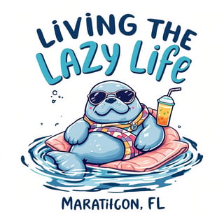 Cheerful Lazy Life Manatee T-Shirt