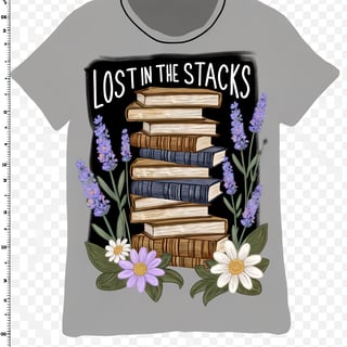 Hand-Drawn Vintage Books T-Shirt Art