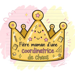 Kawaii Golden Crown with Playful Text