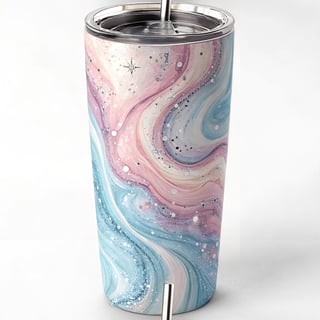 Pastel Marble Pattern with Glitter Accents