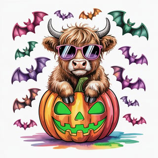 Cute Highland Cow with Sunglasses