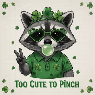 Cute Raccoon St. Patrick's Day Illustration