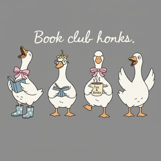 Book Club Geese Illustration