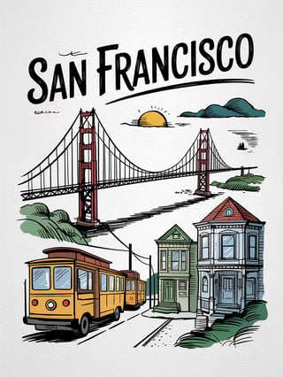 San Francisco 2D Hand-Drawn Sketch Design