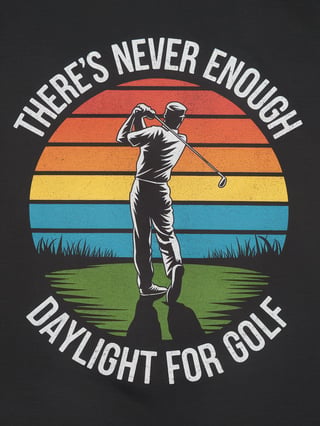 Vintage Golfer Silhouette with Sunset