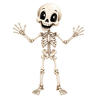 Friendly Cartoon Skeleton Illustration