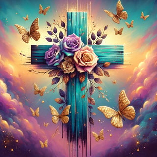 Hand-Drawn Wooden Christian Cross
