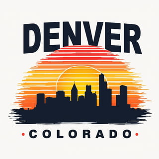 Denver Colorado Sunset Skyline Tee