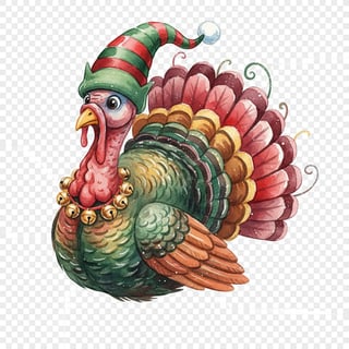 Festive Watercolor Turkey Illustration
